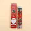 6-Pack Christmas Cartoon Pencils with Eraser Tips - Round Shafts for Children and Students