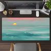 Large Retro Mountain Red Sun Landscape Mousepad XXL Vintage Scenery Non‑Slip Rubber Game Mouse Mats Overlock Gaming Accessories