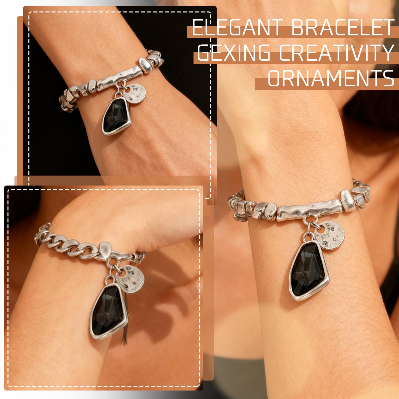 

Женский модный и элегантный граненый блестящий браслет, персонализированный и креативный аксессуар One Size