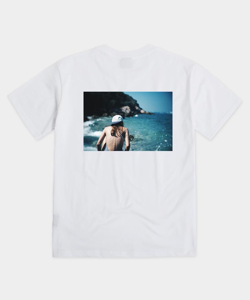 CAMEL WORK Real Beach Short Sleeve T-Shirt (White)