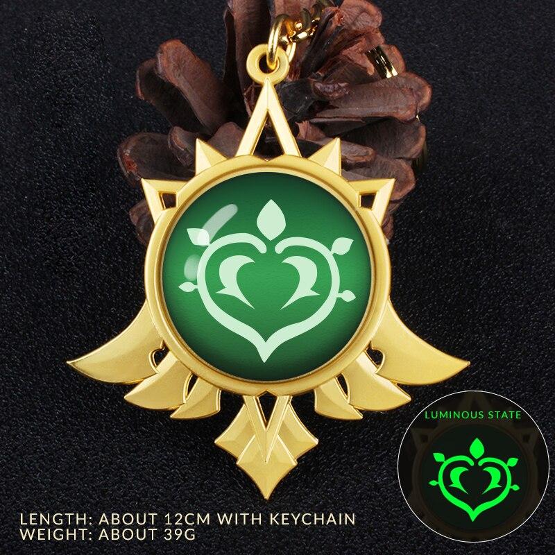 

Аниме Genshin Impact God s Eye Paimon Diluc металлический брелок для ключей сумка кулон подарок зелёный