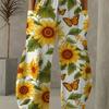 Women's Standard Size Fashion Trendy 3D Printing Oom Print Wide-Leg Pants, Comfortable and Suitable for All Seasons