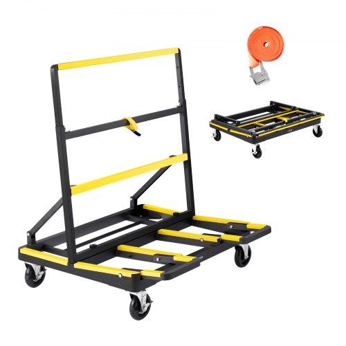 VEVOR Drywall Cart Dolly, 816 kg Load Capacity, Steel Panel Dolly with 4 Swivel Casters & Expandable Deck