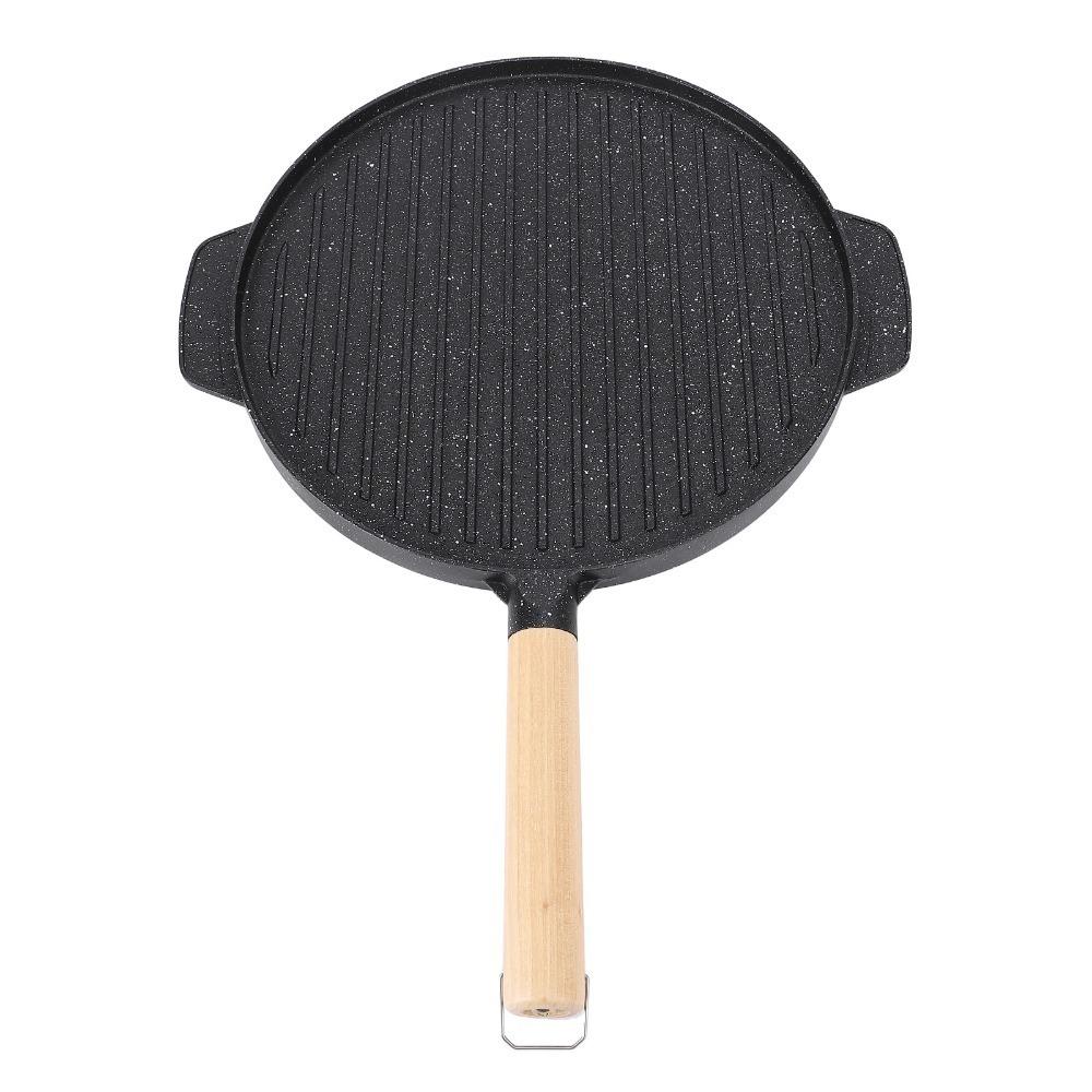 New Non Stick Grill Pan Uncoated Flat Base Griddle Pan Double Sided Steak Pan Home
