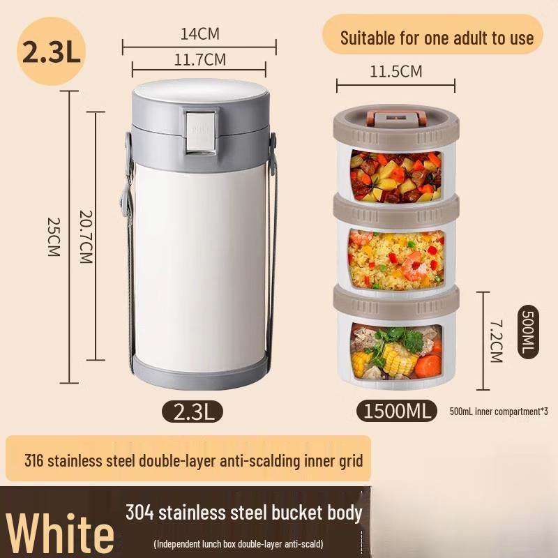 Трехслойный изолированный ланч-бокс из нержавеющей стали 304