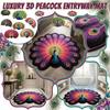 3D Visual Peacock Flower Entrance Door Mat And Household Bathroom Floor Non- Mat