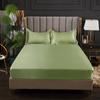 Bed Sheet with Elastic Band Polyester Satin Fitted Sheet Plain Dyed Bed Linen PLA Cool Fiber Fitted Sheet(no pillowcase