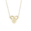 Design Love Bow Necklace Women'S Light Luxury Simple Versatile Zircon Heart Pendant Clavicle Chain