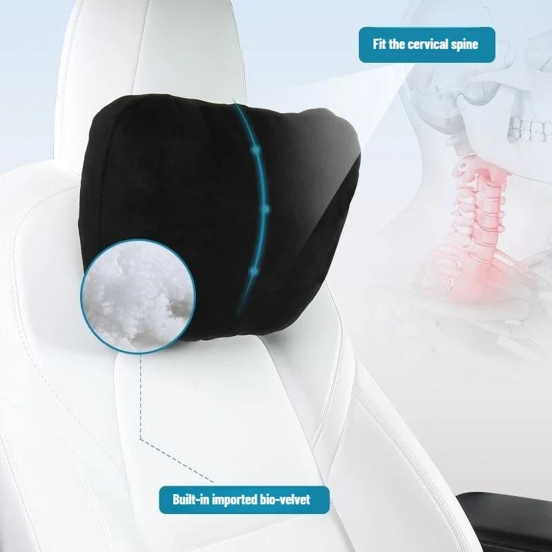 Suede Comfortable Headrest Neck Pillow For Tesla Highland Model 3/Y Model S Model X Accessories Car Neck Pillow for Traveling