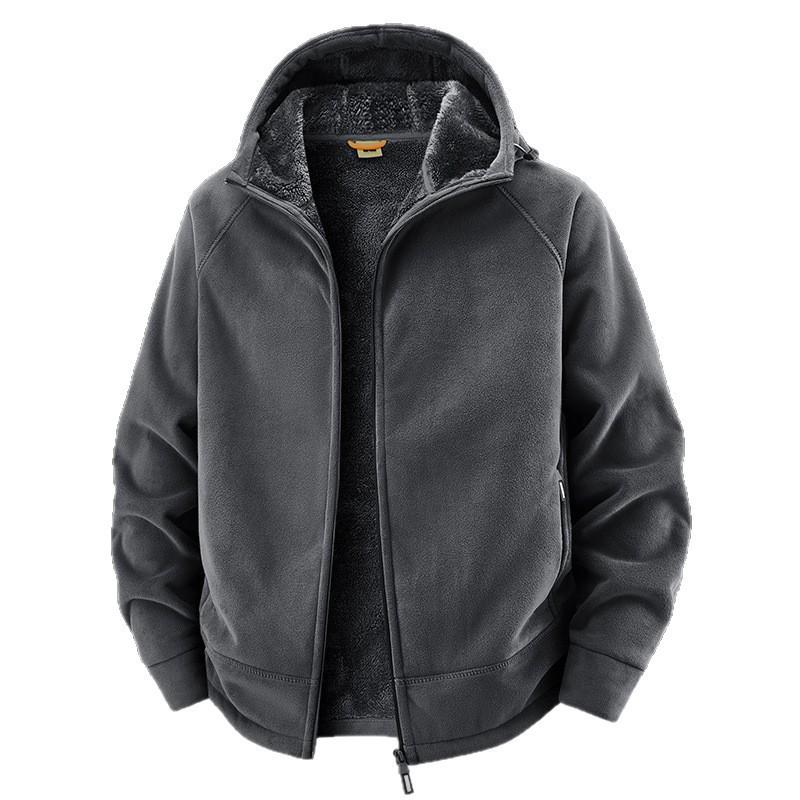 Vielseitige Sherpa Fleece Hoodie Jacke - Warmes Baumwoll-Oberteil für Herbst/Winter Outdoor-Sportarten