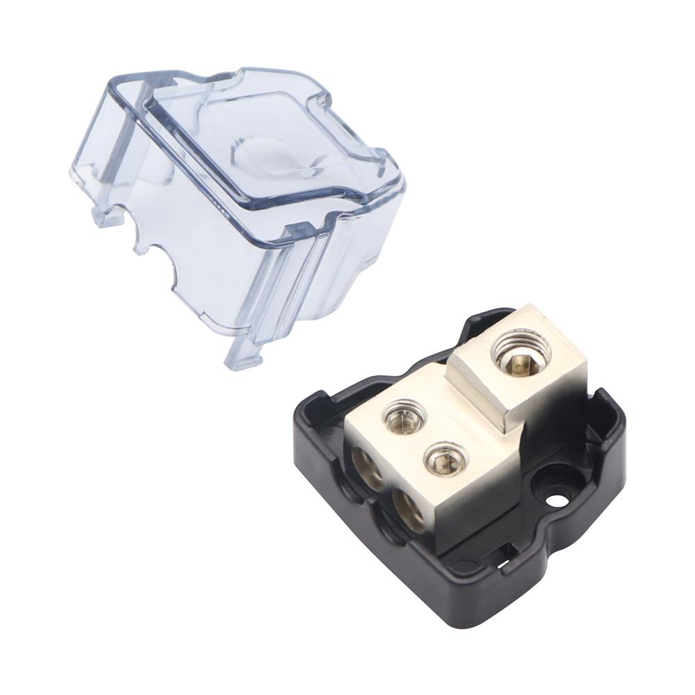 2Pcs Car Audio Amp Power Ground Distribution Block 4 Gauge Input 8 Gauge Output