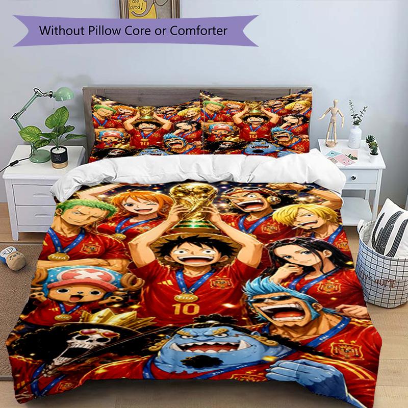 3pcs Duvet Cover Set (1*Duvet Cover + 2*Pillowcase, Without Core), One Piece Print Bedding Set, Bedroom Decor, All‑Season, Birthday Gift