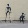 Halloween Skeleton Skeleton Man Black 90cm Standing Hanging Decoration Haunted House Bar Courtyard Decoration
