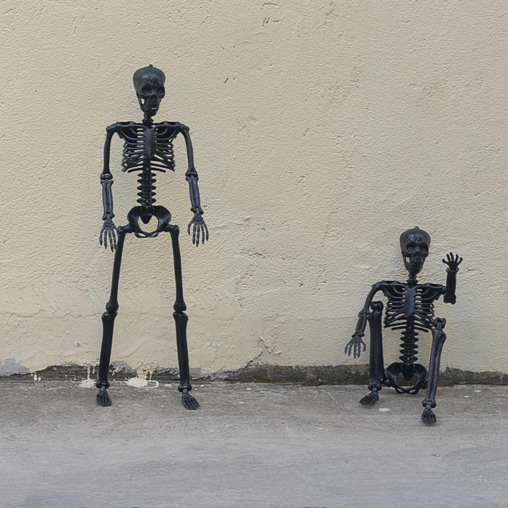 Halloween Skeleton Skeleton Man Black 90cm Standing Hanging Decoration Haunted House Bar Courtyard Decoration