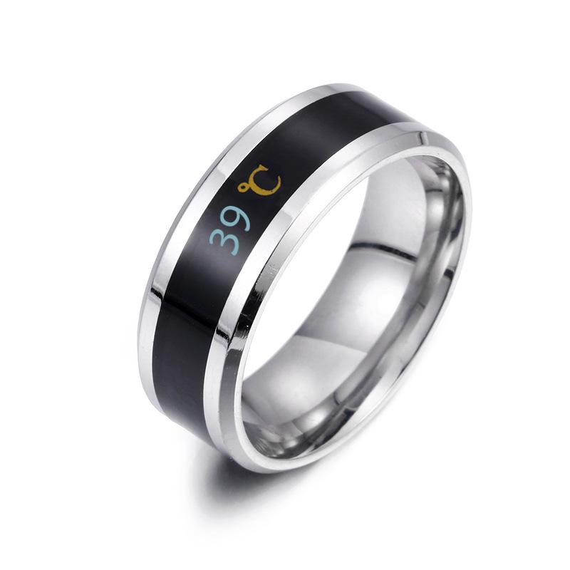 Smart Temperature Titanium Couple Rings - Stainless Steel Jewelry