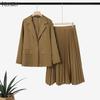 ZANZEA Womens Cardigan Blazer Blouse and Long Skirts Fashion Two Piece Suit Sets
