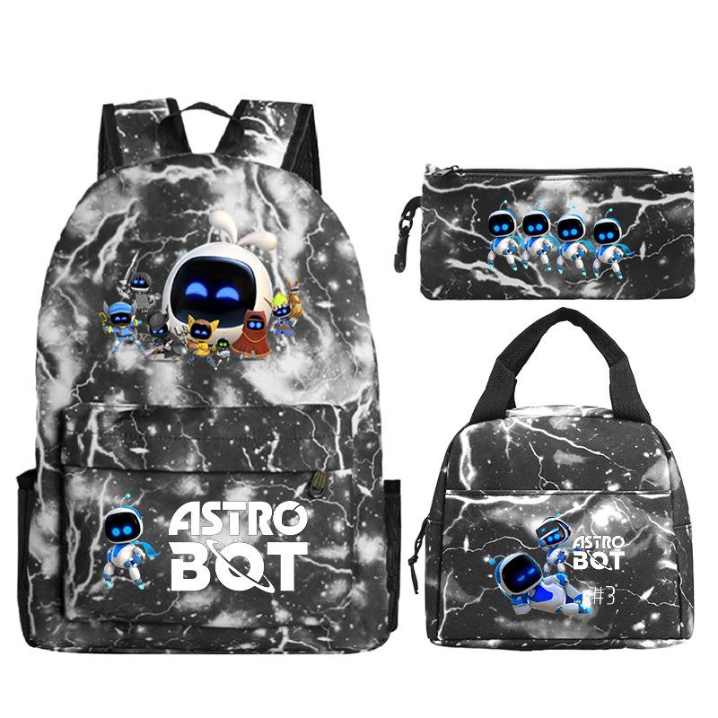 Game Astro bot peripheral printing fashion primary and secondary school students schoolbag three-piece set multi-function large capacity