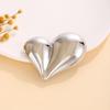 Asymmetrical Glossy Heart Brooch - Unique European-American Suit Pin Decoration
