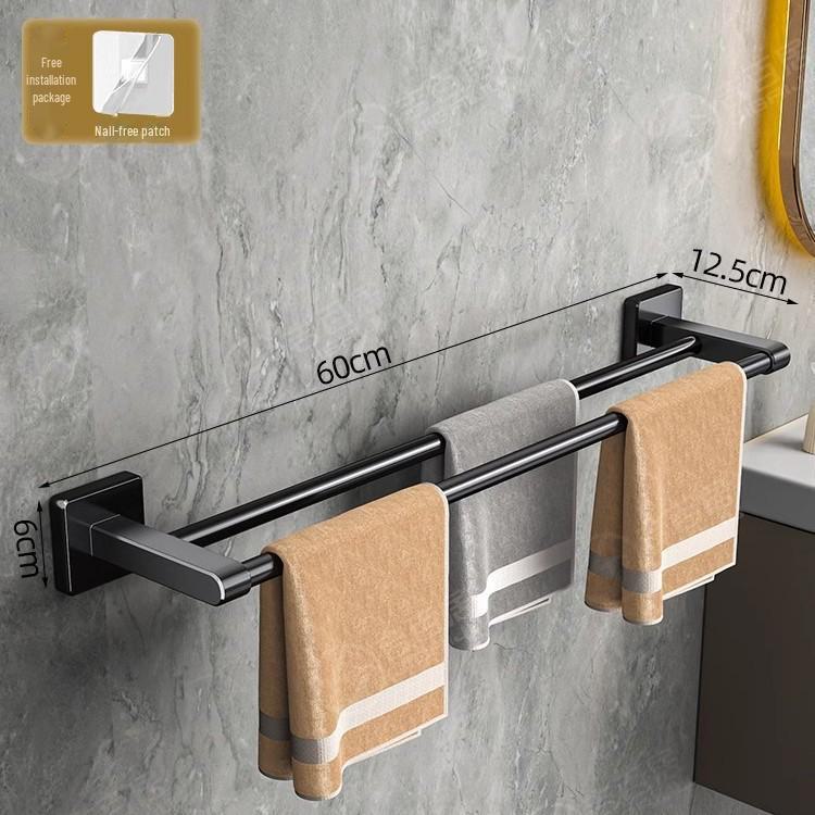 Pistolengrau Raumaluminium Stanzfreier Einzelstangen-Handtuchhalter mit Doppelgeländer für Badezimmer