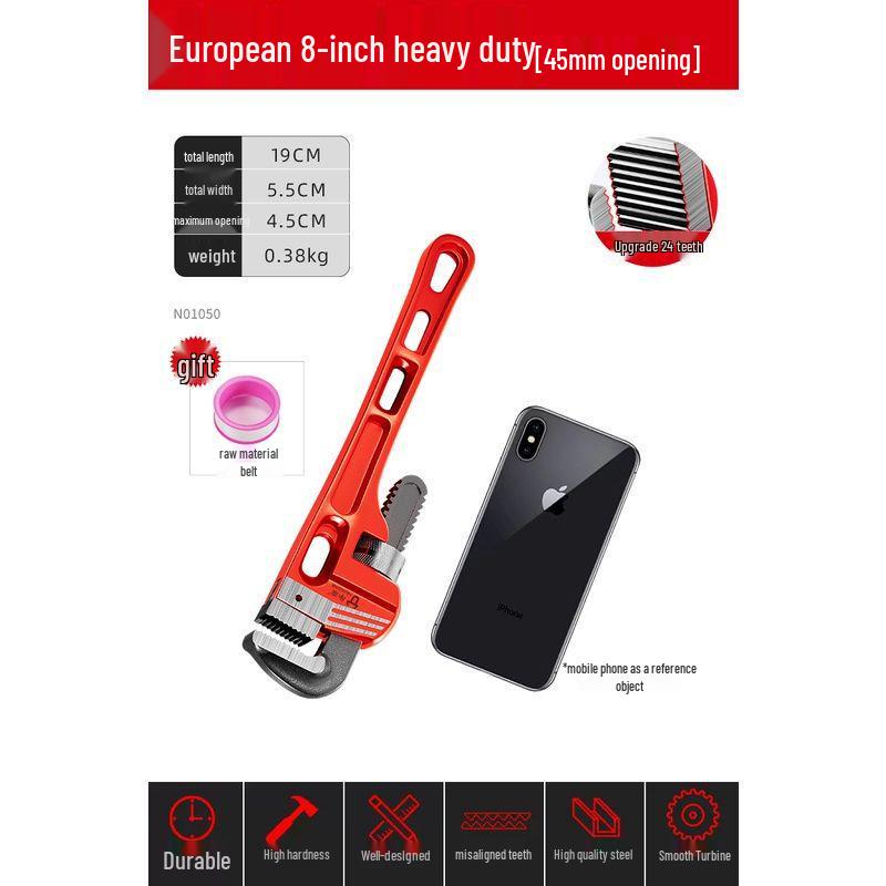 Universal Industrial-Grade Pipe Wrench and Pliers for Water and Heating Pipes