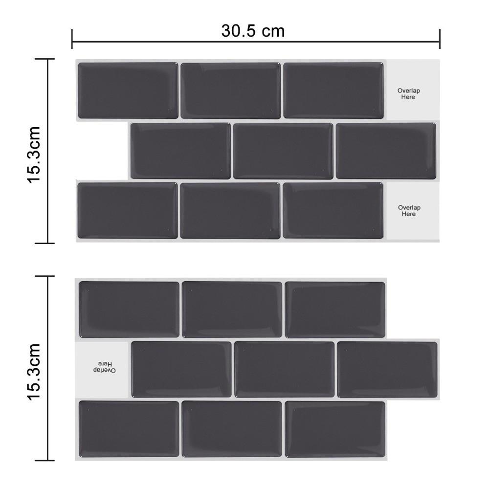 2 шт. Самоклеювальні кухонні шпалери Однотонні Водонепроникні Плитка для ванної Клейкі наклейки Потовщені Водонепроникні Наклейки для декору стін