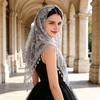 Fringed Lace Veil Shawl Tassel Style Veil Face-covering Headscarf Weddings Decoration Vintage