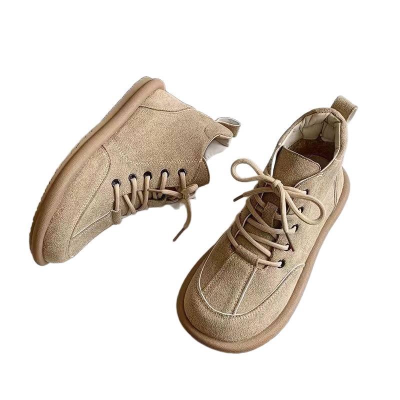 Women's Flat Ankle Boots: Mori Style, British Martin, Velvet Lined, Autumn 2025 Collection