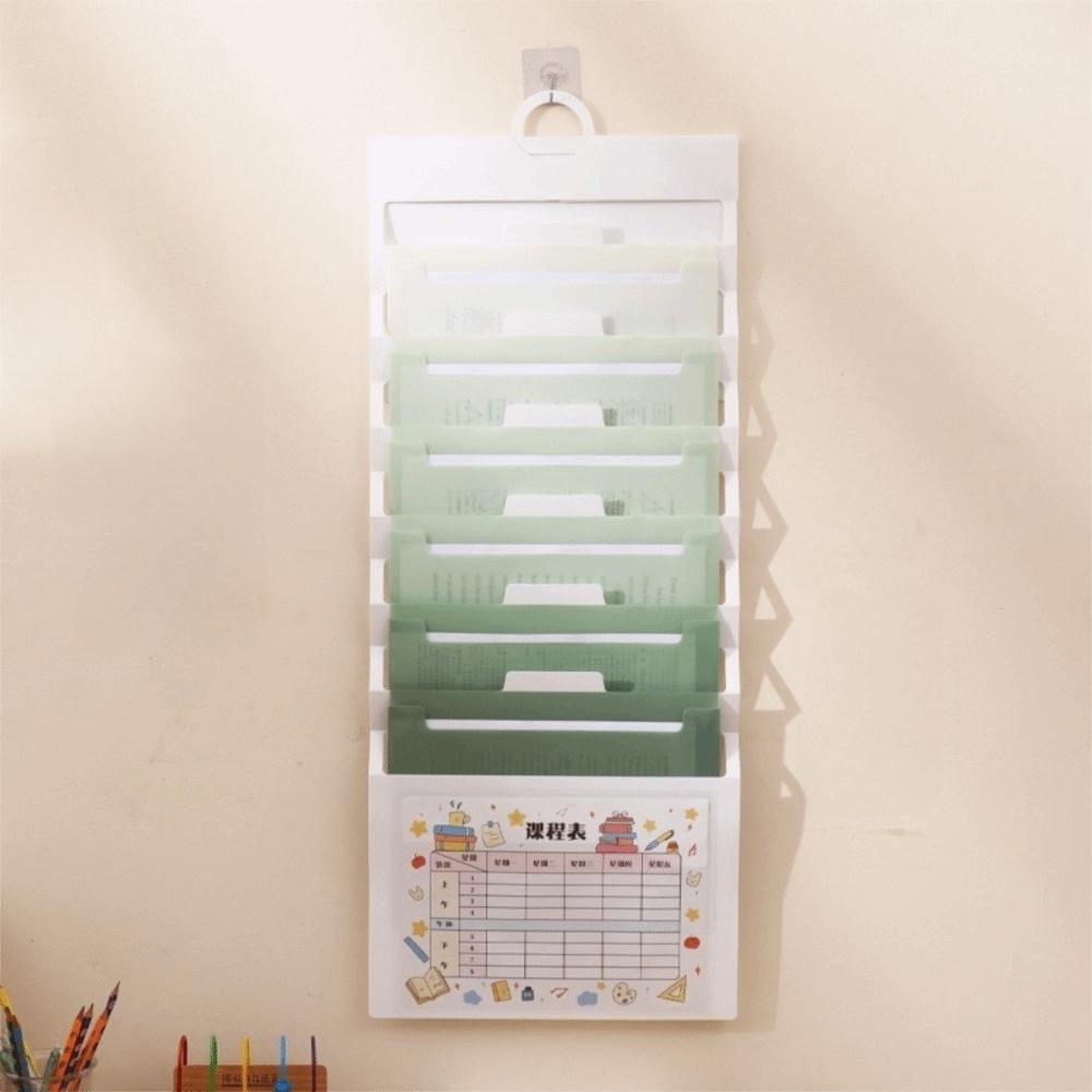 6 Fächer Hängende Aktenordner Wandmontierte Aktenaufbewahrungstasche Erweiterbare Ziehharmonika-Fächer Magazin