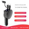 Retractable Charging Cable For Car Multi Port 3 In1 Fast Charging Car Charger Adapter Multi Charging Cord Type-C Cable For 12V