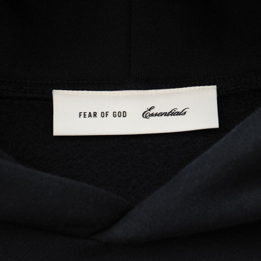 Fear of God Essentials Varsity 90s Hoodie Vintage Black Unisex Tops 192AS266991F