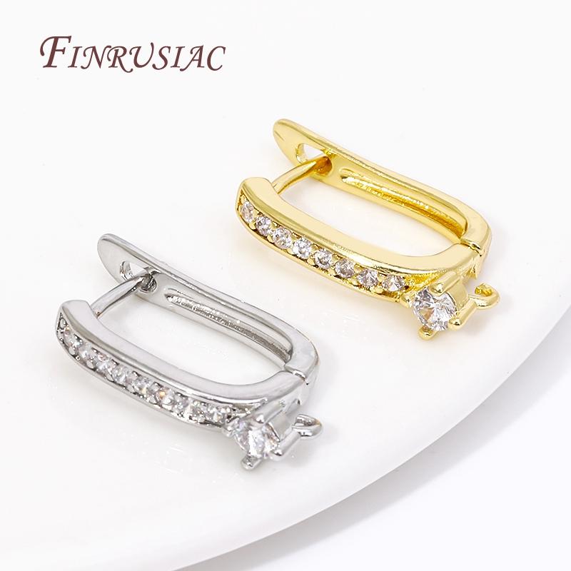 DIY Basic Schwenzy Material 18K Gold Plated Earwire Fastener Earring Hooks Accessories For Fashion Earrings Making Supplies