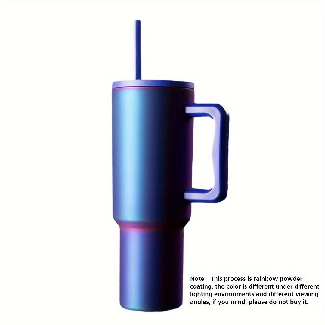 

1 шт., стакан на 30 унций 40 унций с ручкой и соломенной крышкой, изолированная многоразовая бутылка для воды из нержавеющей стали, дорожная кружка, подходит для подстаканника 40oz（1200ml）