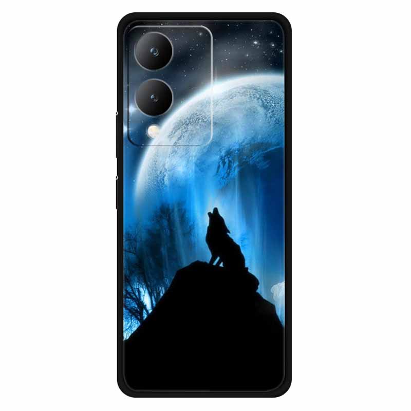 Fundas For Vivo Y17s 4G Case Silicone Wolf Lion Soft TPU Phone Covers for Vivo Y17s 2023 Y 17s Bumper Coque for VivoY17s Black