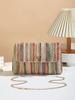 Color striped woven hanging bell decoration small square bag women's new chain single shoulder crossbody armpit