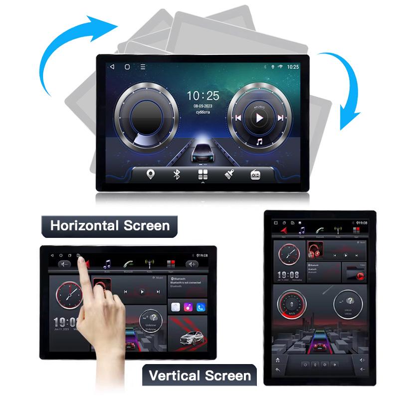 13" Rotating Single/Double Din Android Touchscreen Car Head Unit with Navigation & Backup Camera