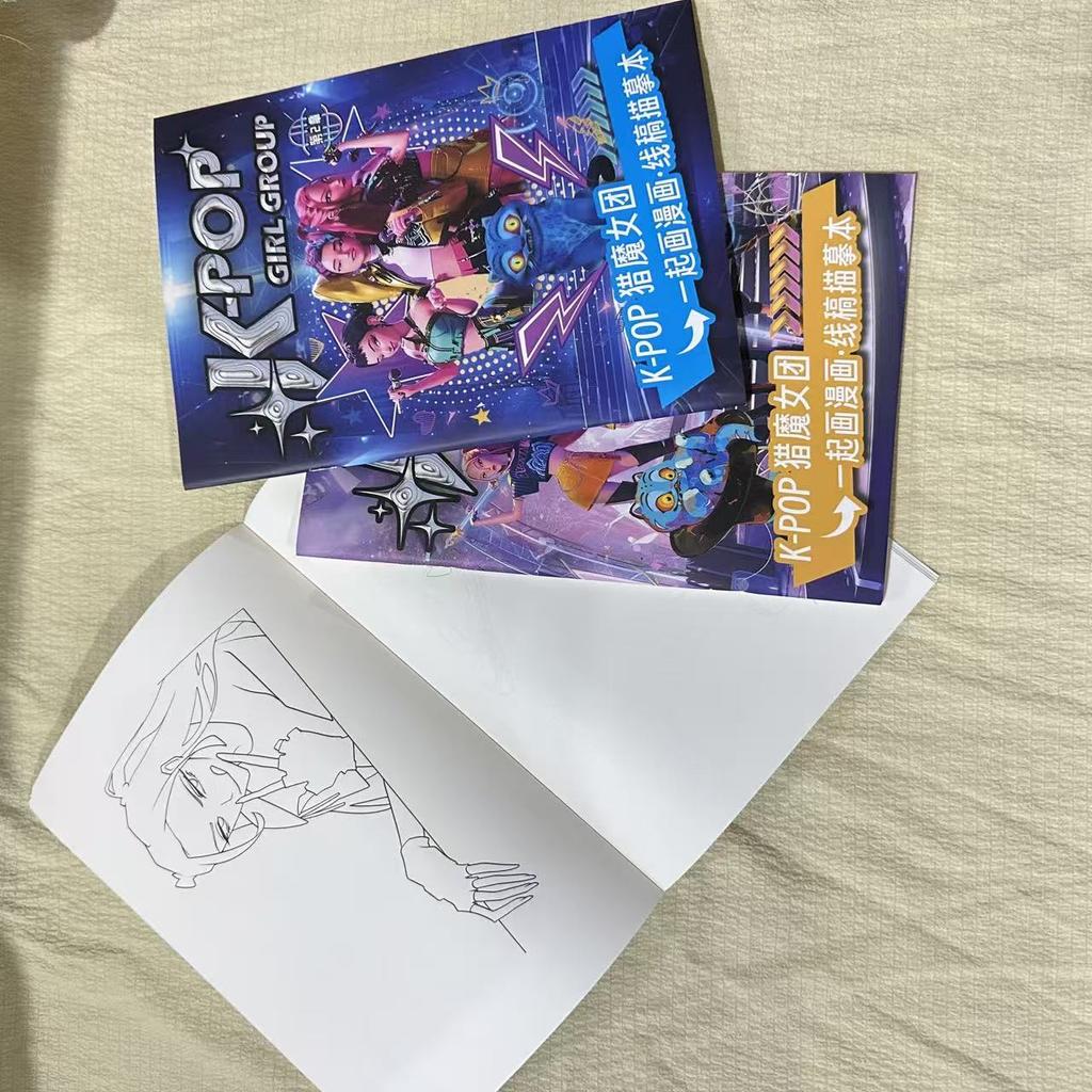 K-POP Huntrix Girl Group Cartoon Anime Character Coloring & Drawing Book, Art Enlightenment Workbook for Kids and Students
