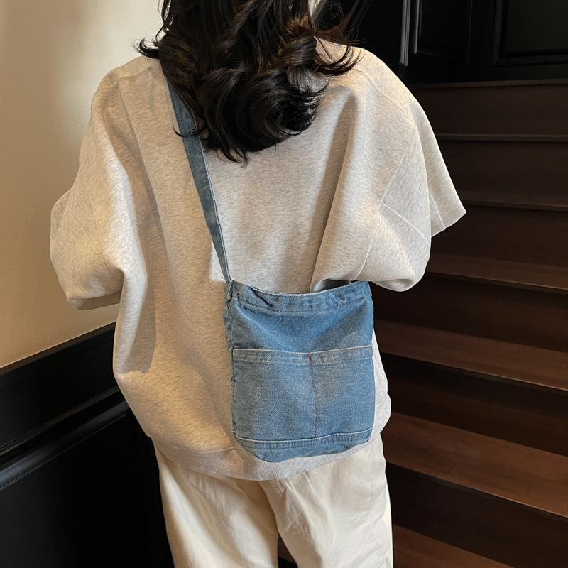 Denim Bag Women's Shoulder Bag Bucket Bag Large Capacity Crossbody Bag