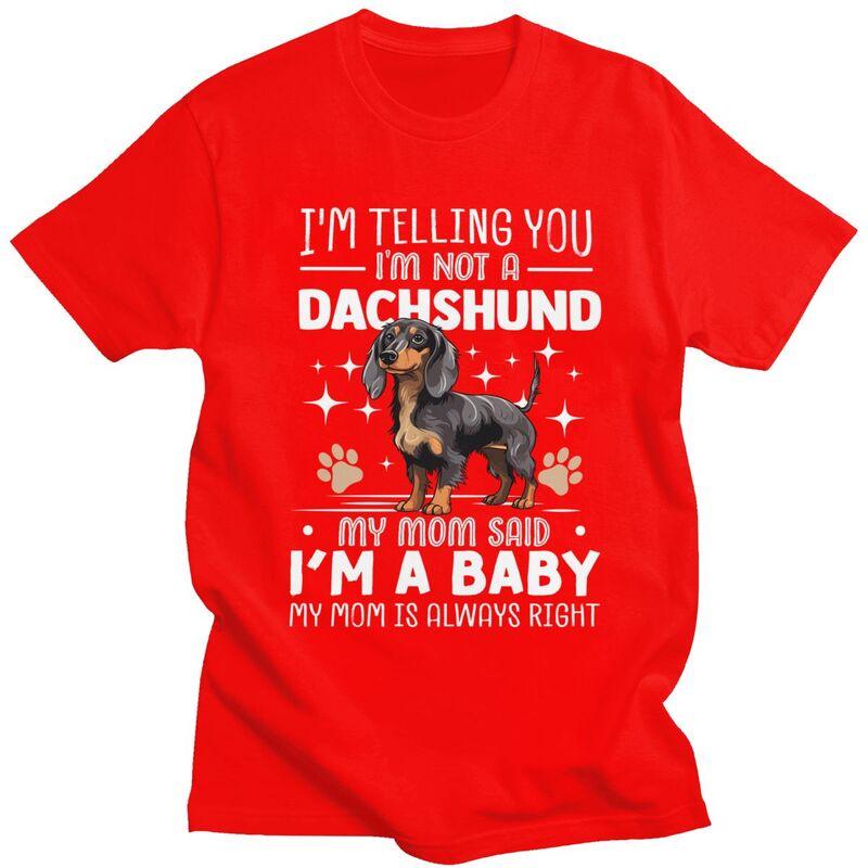Custom Cute Dachshund T Shirts Men Mom Dog Tshirts Casual Tee Tops 100 Cotton Oversized Tshirts Merch