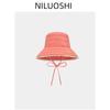 Sweet and cute lace blue bucket hat women's spring summer sunshade sunscreen basin hat outdoor big brim climbing hat tide