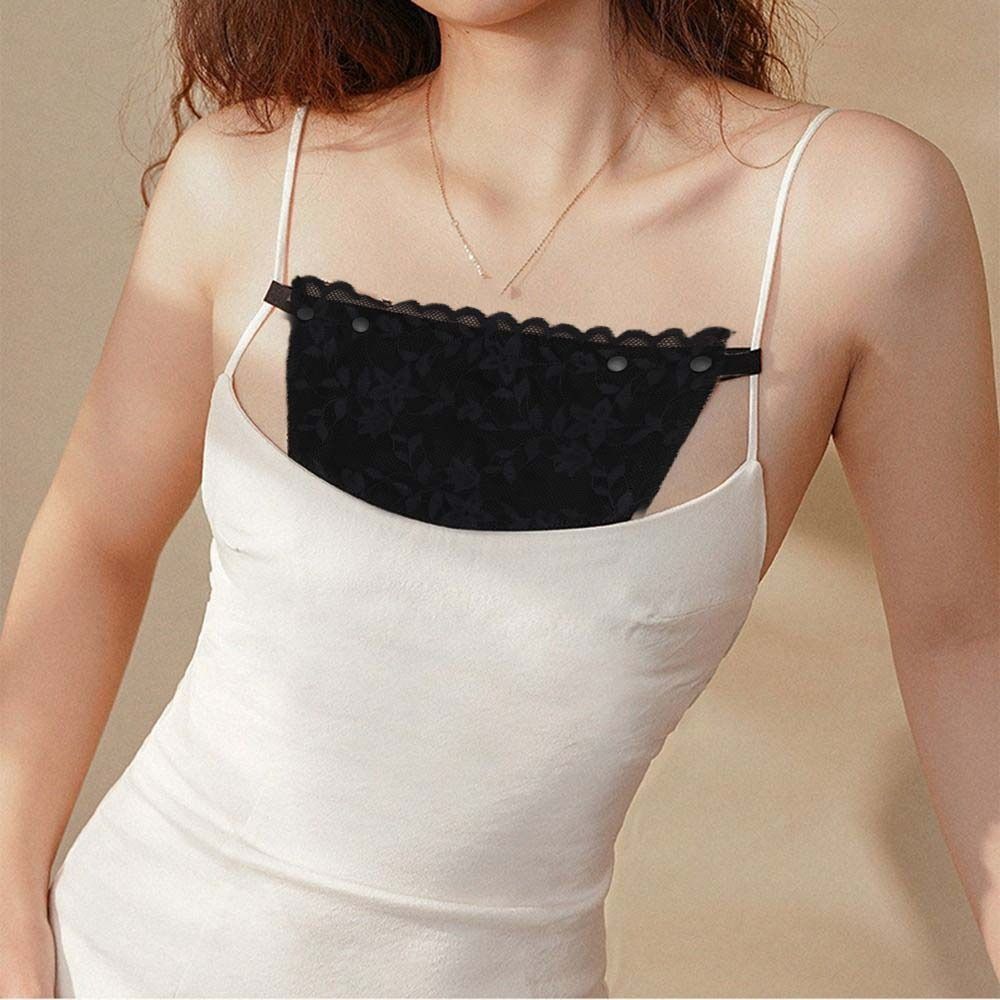 

Зажим на бюстгальтер без бретелек со вставкой на груди с кружевом из ледяного шелка и цветком, антибликовый топ-труба для шоу