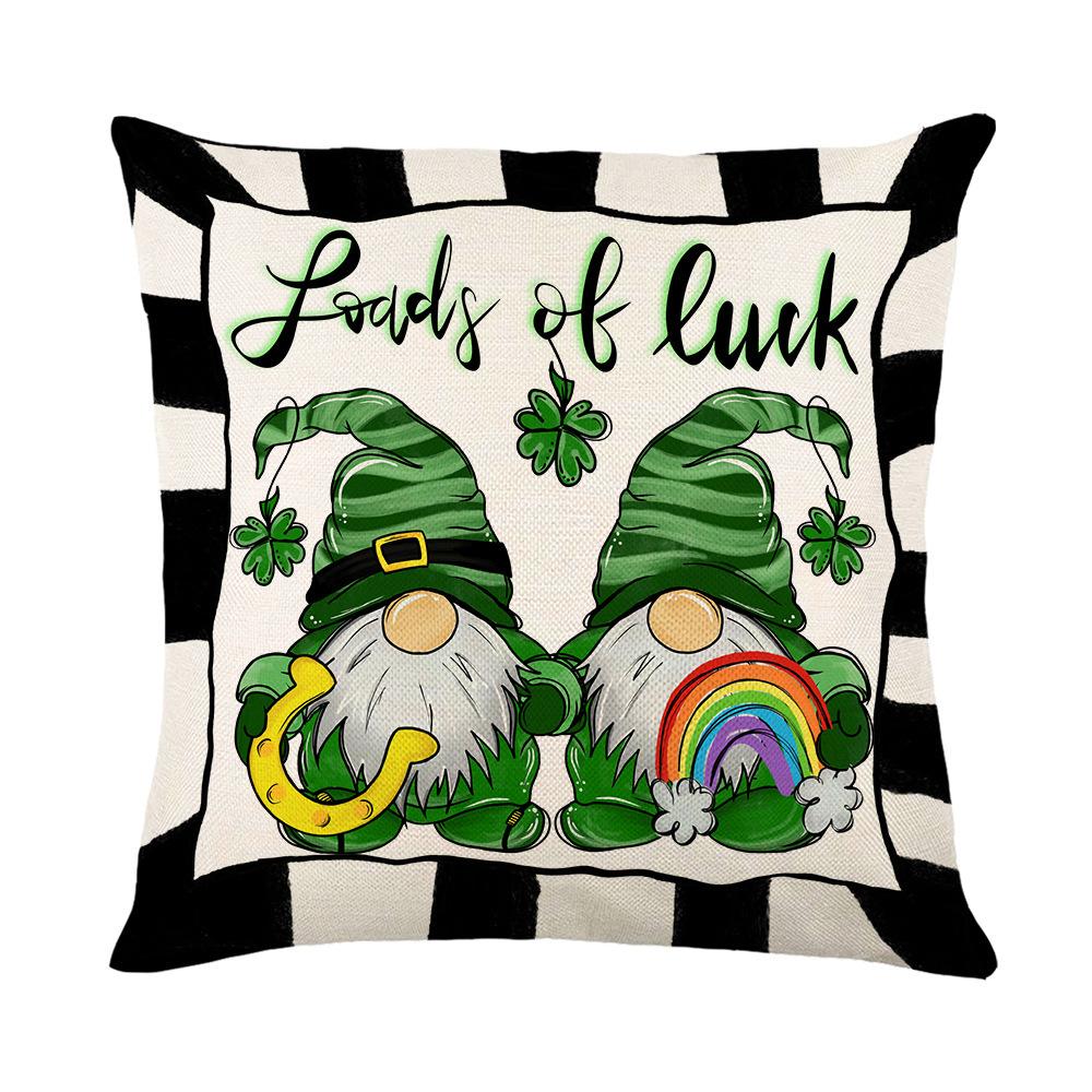 Pillowcase Home Sofa Cushion Cover St. Patrick's Day Pillowcase Cartoon Irish Pillowcase Ins Style