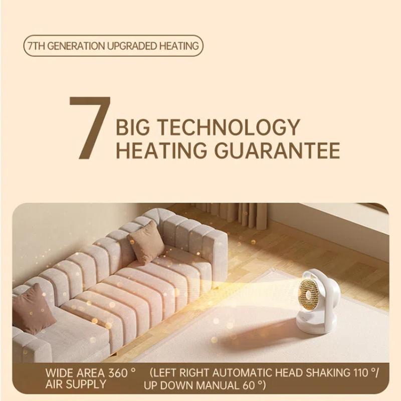 PTC Electric Fan Heater Small Electric Heater Warm Air Blower with Small Night Light