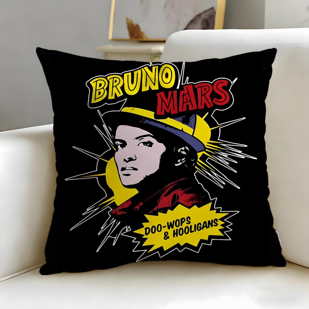 Popular Singer Bruno Mars Cushion Cover Soft & Easy-Wash Pillow Case – Versatile for Couch, Bed, Travel and Office