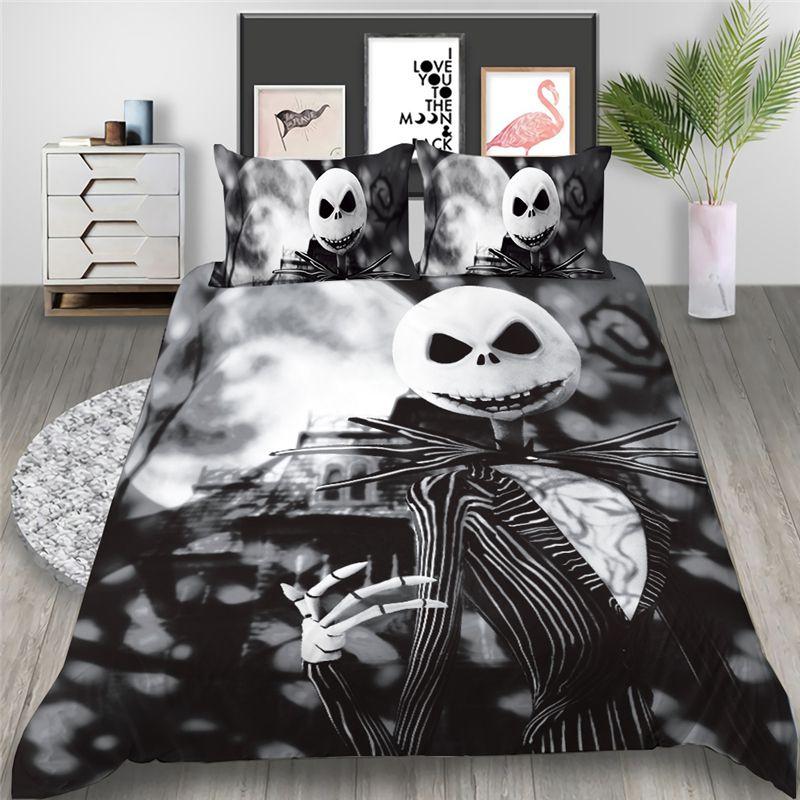 

The Before Nightmare Christmas Bedding Set Quilt Duvet Cover Pillowcase Eu Us Black,EU-Single-2pcs-135*200cm