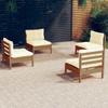 Day and Night - Day and Night Garden Furniture 4 Pieces Cushions Cream Pine Wood