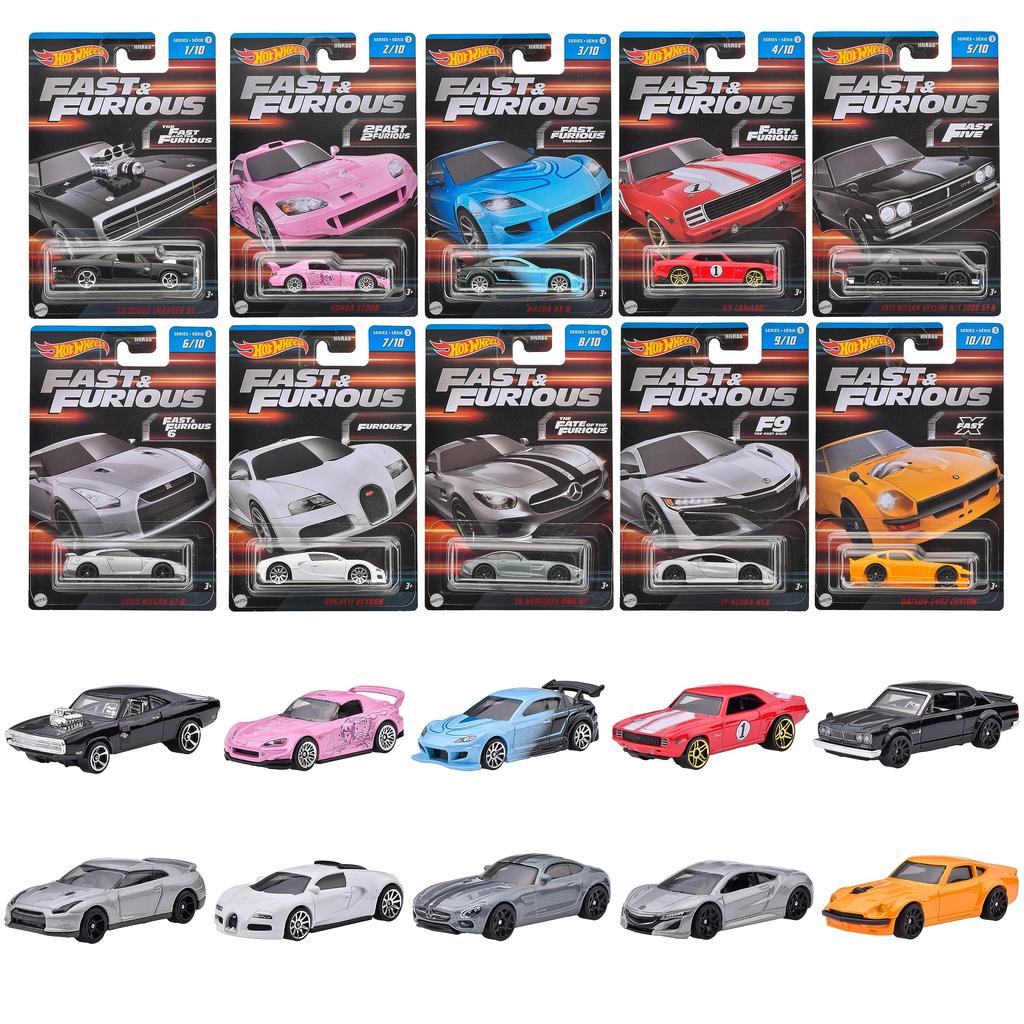 Hot Wheels Fast Furious Theme Assortment Mini Cars Sold In Years Old and & [10 Box] [3 Up] 986C-HNR88