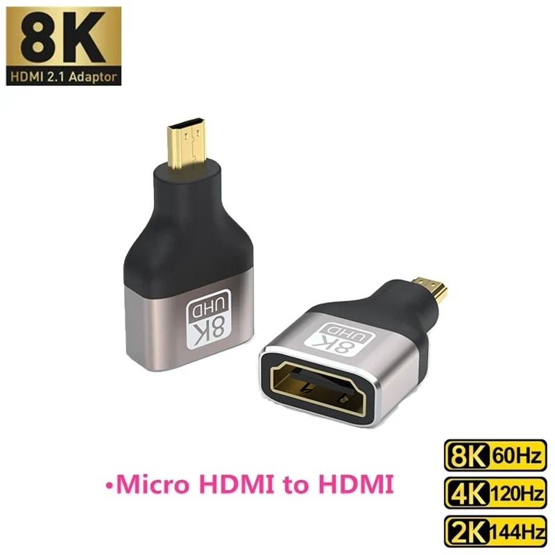 Adaptateur 8K HDMI-Compatible Coudé Latéral 90 Degrés Adaptateur 90 Degrés Angle Droit Adaptateur 270 Degrés Connecteur d'Extension HDMI Mâle vers Femelle