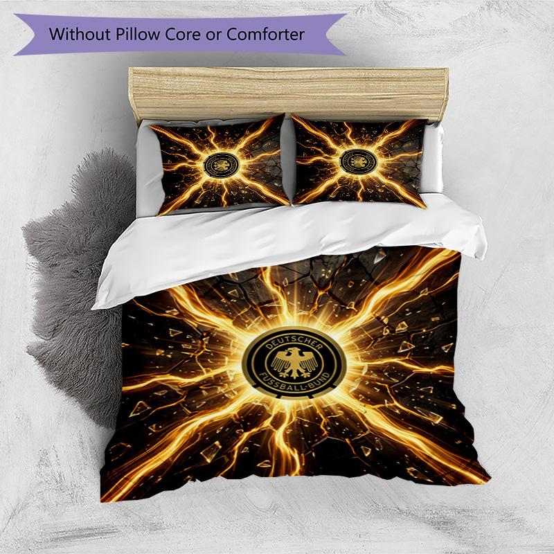 Germany Football Printed Bedding 3 Piece Set Cozy Breathable Bed Cover Set as Housewarming Holiday Gift