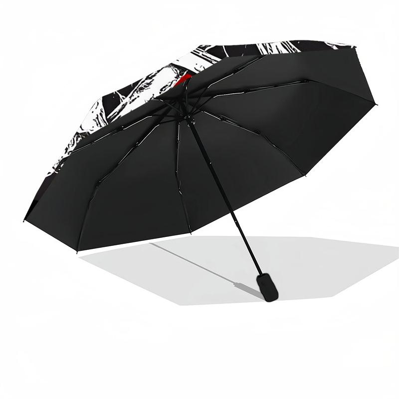 Skull Bone Symbol Compact Travel Automatic Umbrella Retractable Design with 8-Rib Durability Lightweight All-Season Travel Fashionable