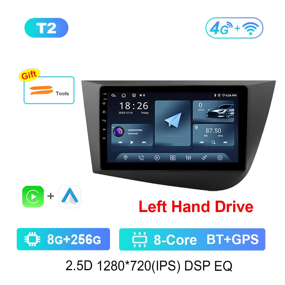 9 Inch Left Hand Drive GPS Navigation Android OS for Seat Leon 2 2005 - 2012 4G DSP Stereo Car Radio Multimedia Player WiFi BT